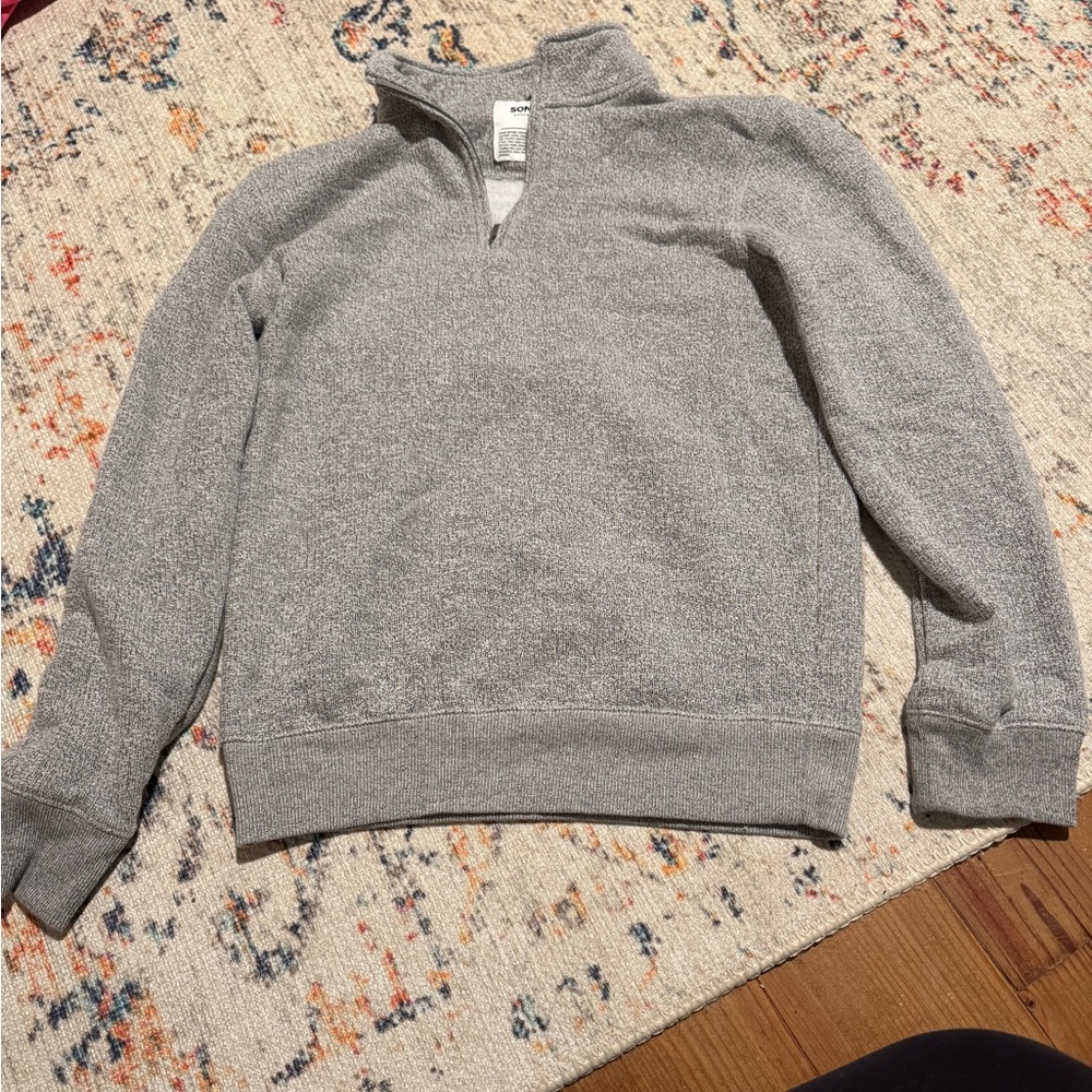 Sonoma Light Gray Zip-Up Men's Sweater